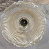 Holophane glass and brass suspension