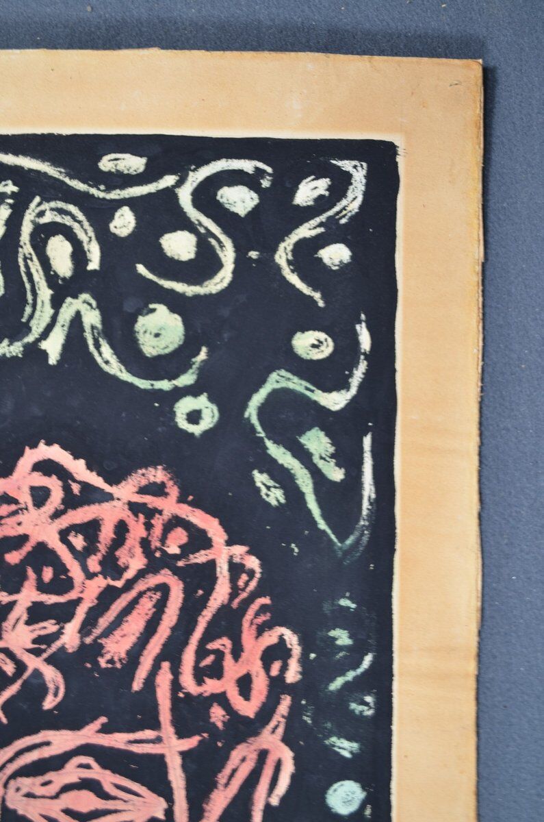 Guillain Siroux, Pink Face, mixed technique, 1950s