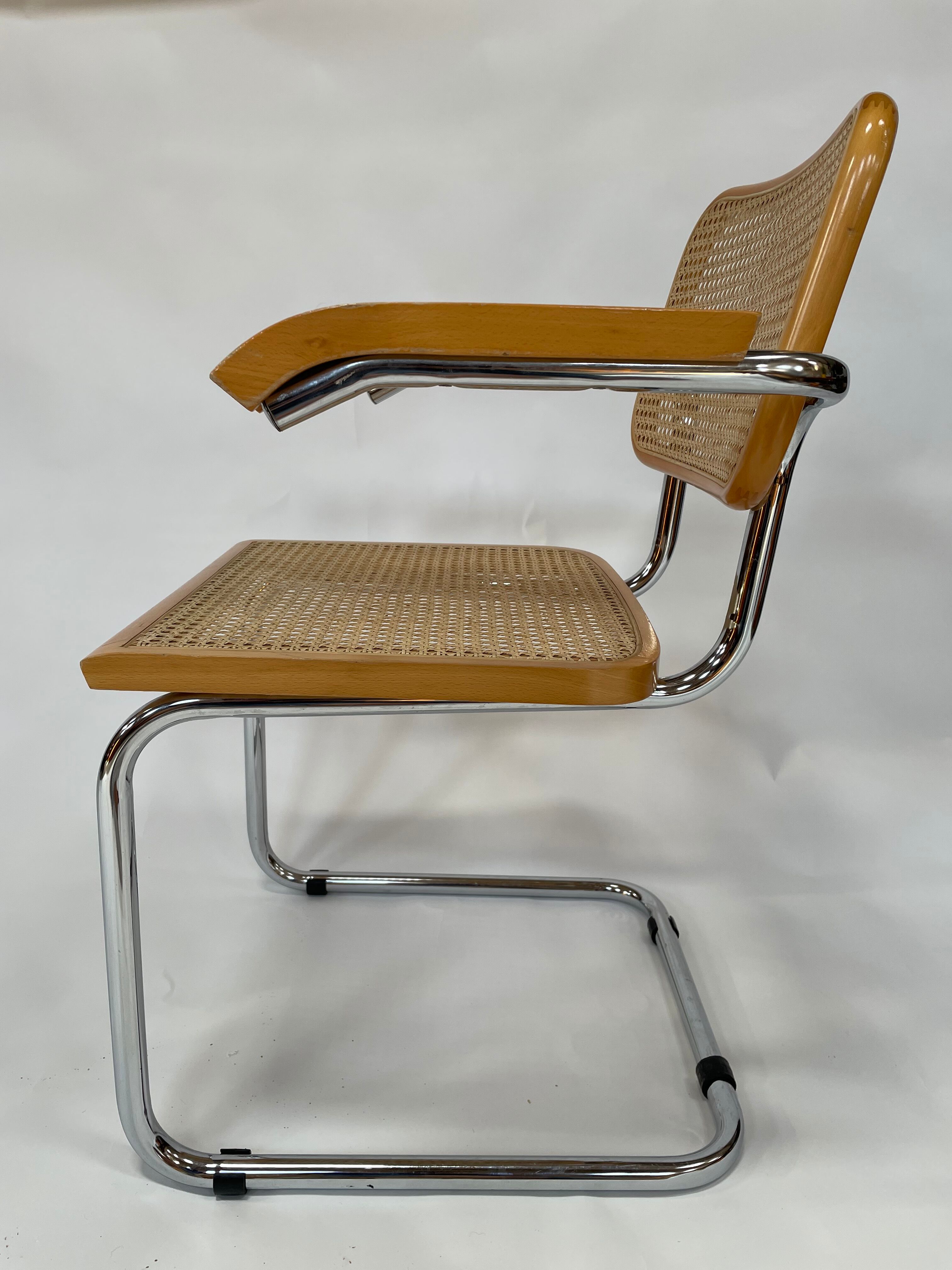 Chair model Cesca by Marcel Breuer with armrests B64