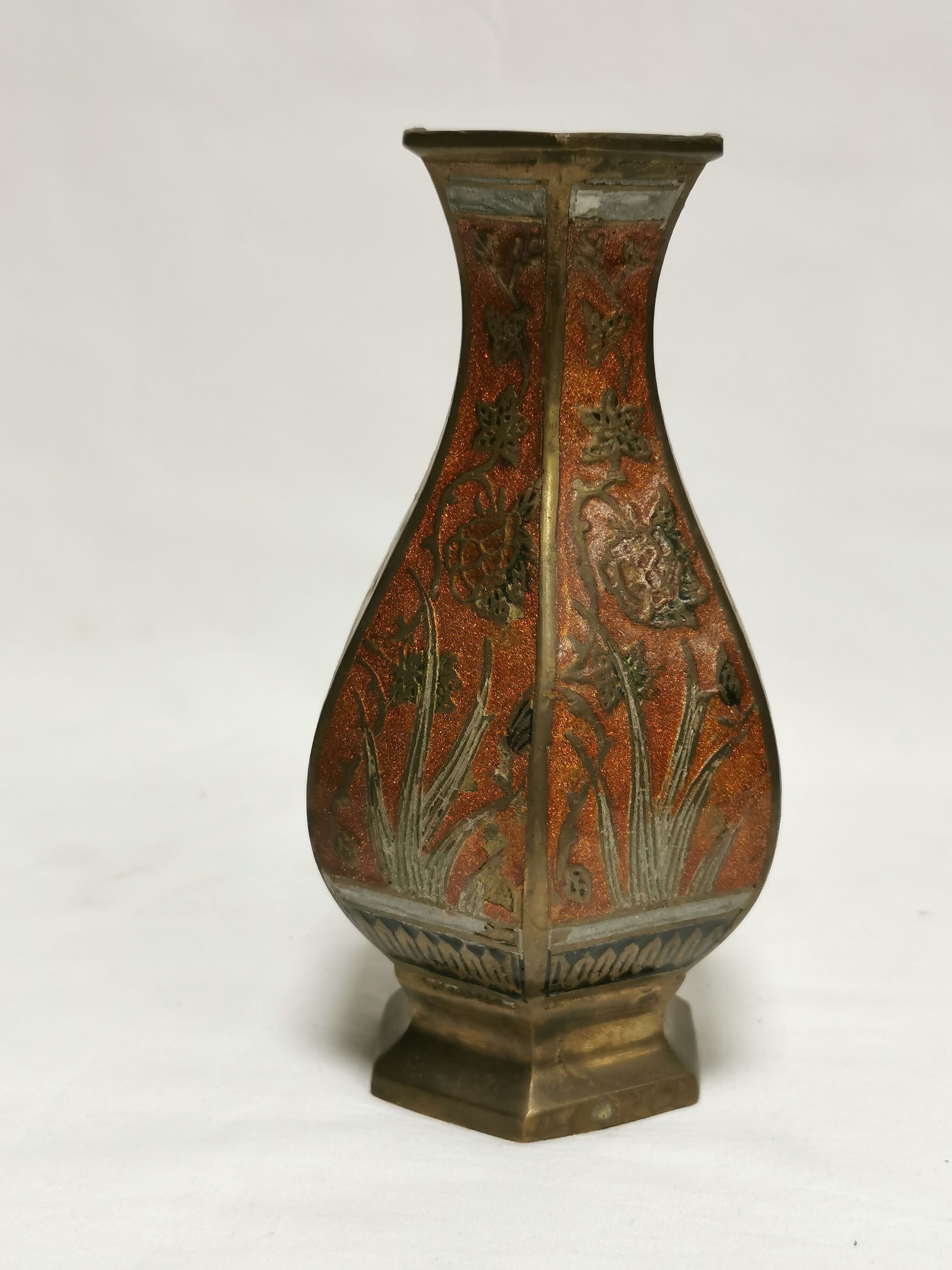 enamelled bronze vase