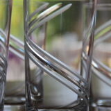 Set de 6 grands verres en cristal gravé signés