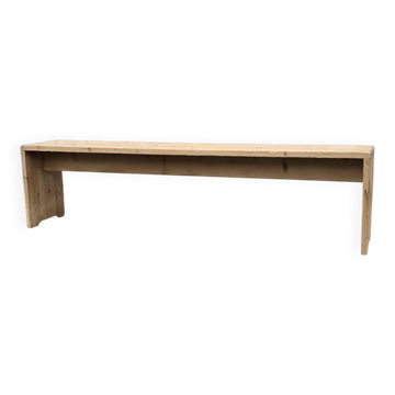 Méribel bench in solid pine by Charlotte Perriand, France, 1970