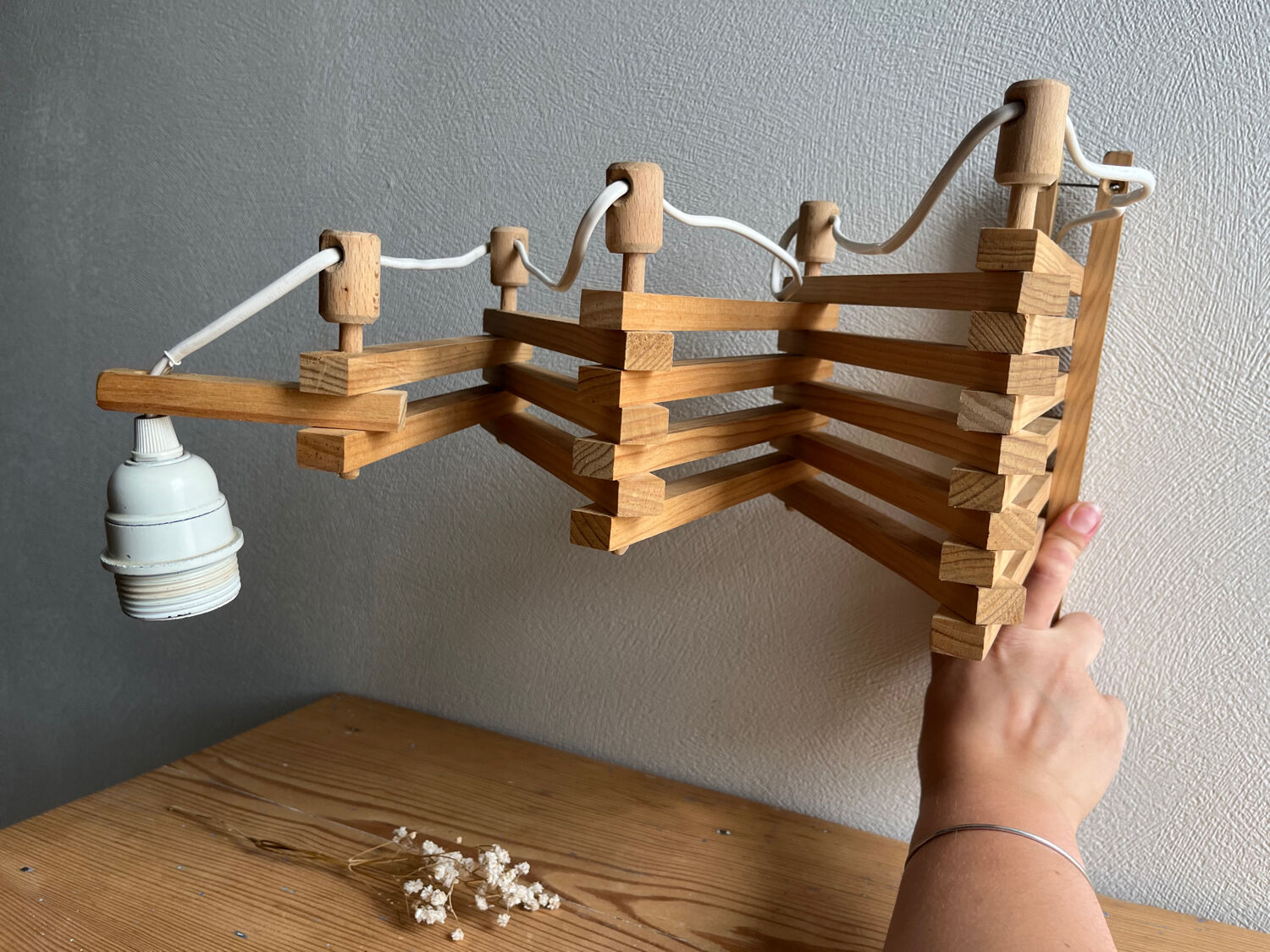 Vintage Scandinavian scissors wall light