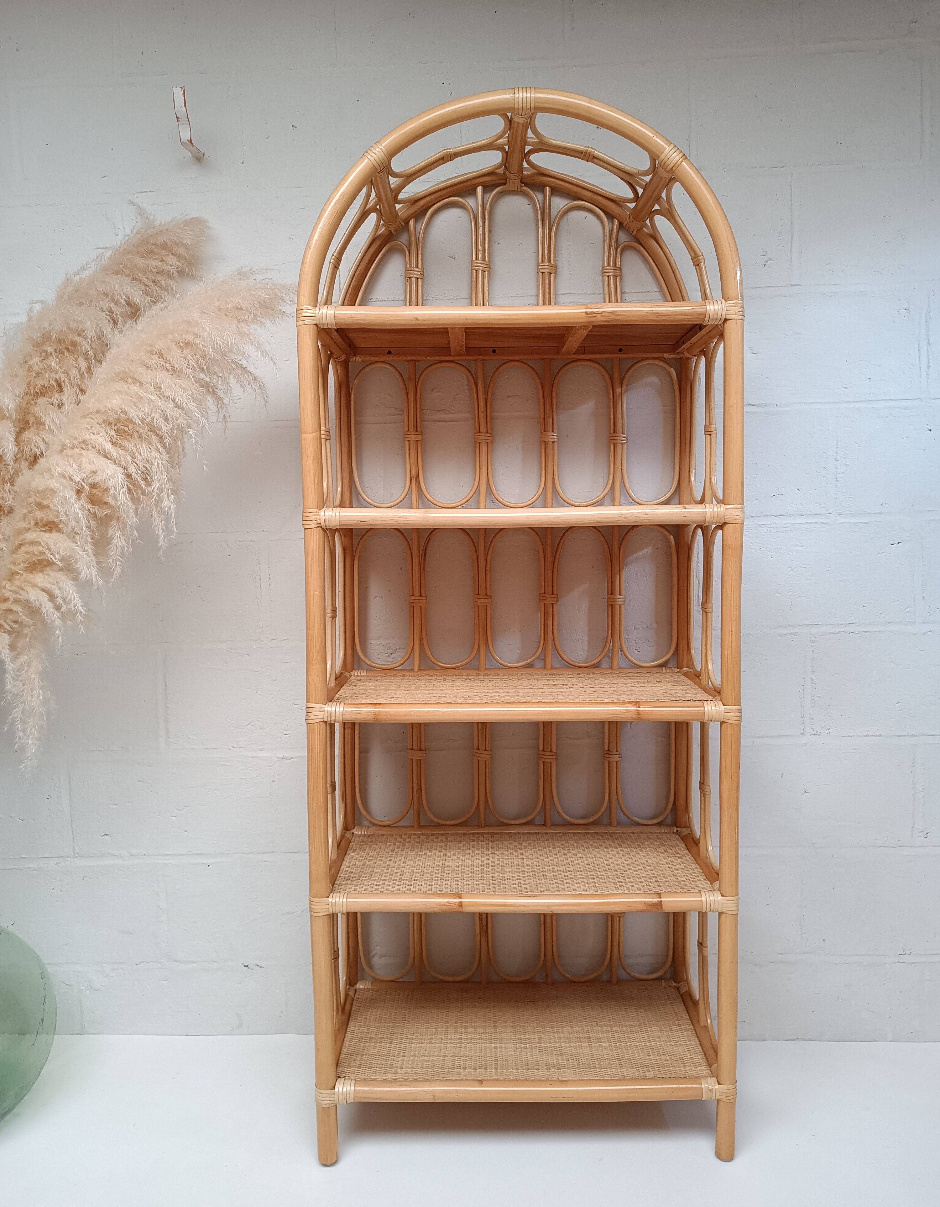 Rattan bookcase