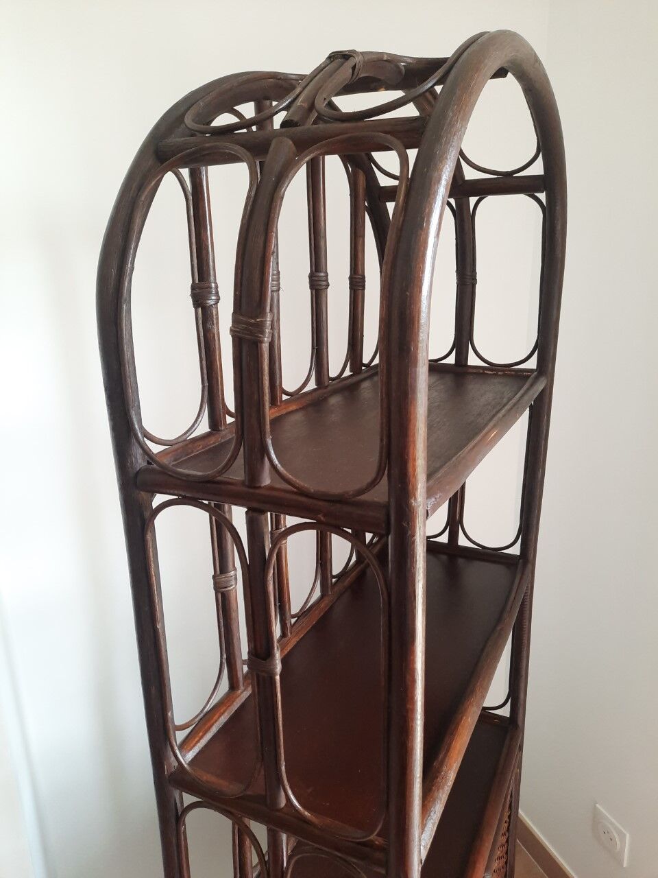 Vintage rattan shelf