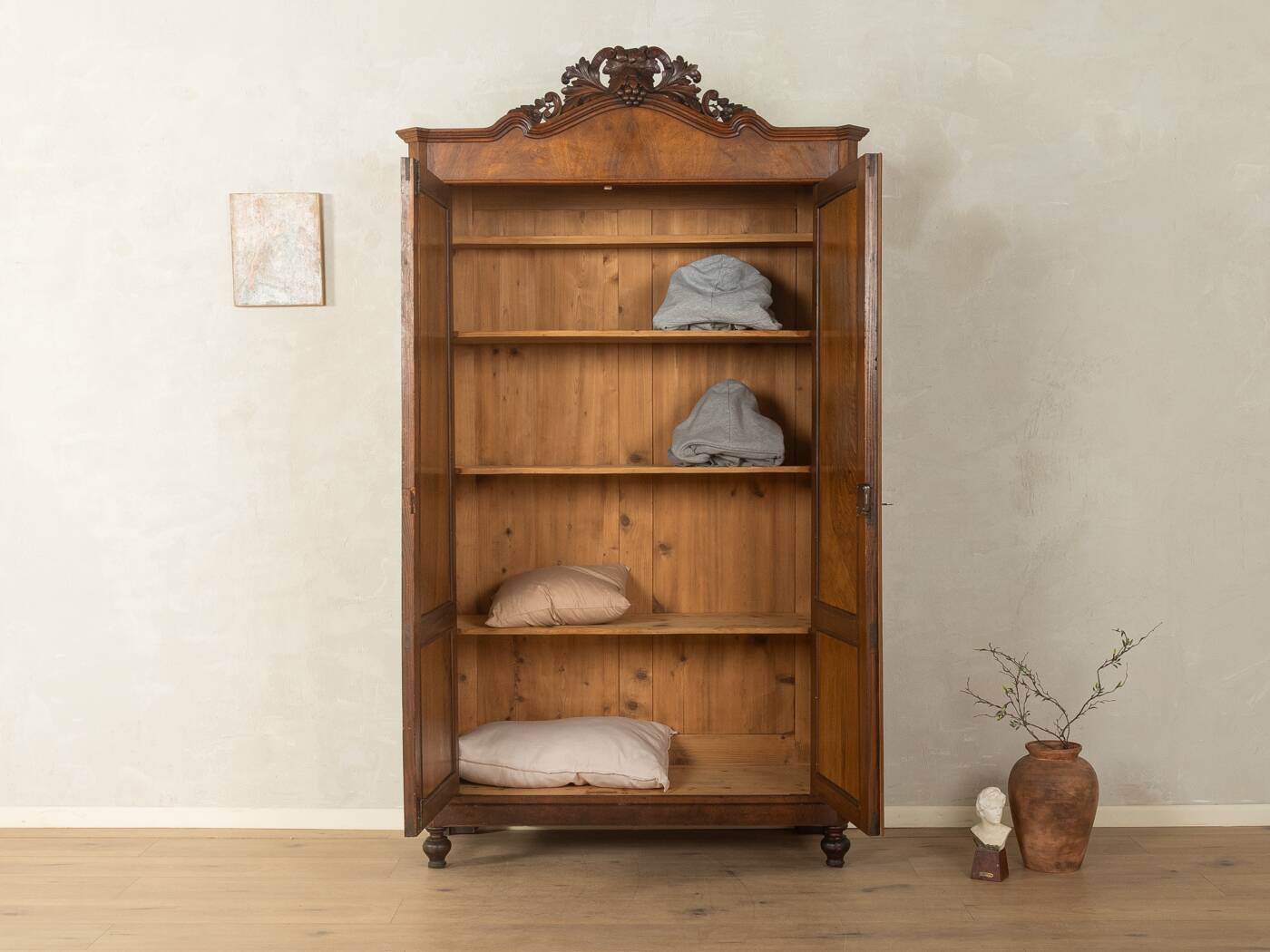 Antique Two-Door Cabinet with Carvings