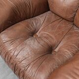 COPPIA DI POLTRONE VINTAGE IN PELLE MARRONE ANNI ’70 MODERNARIATO