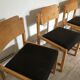 Set of 4 vintage chairs 1980's in beech, thermoformed on the back