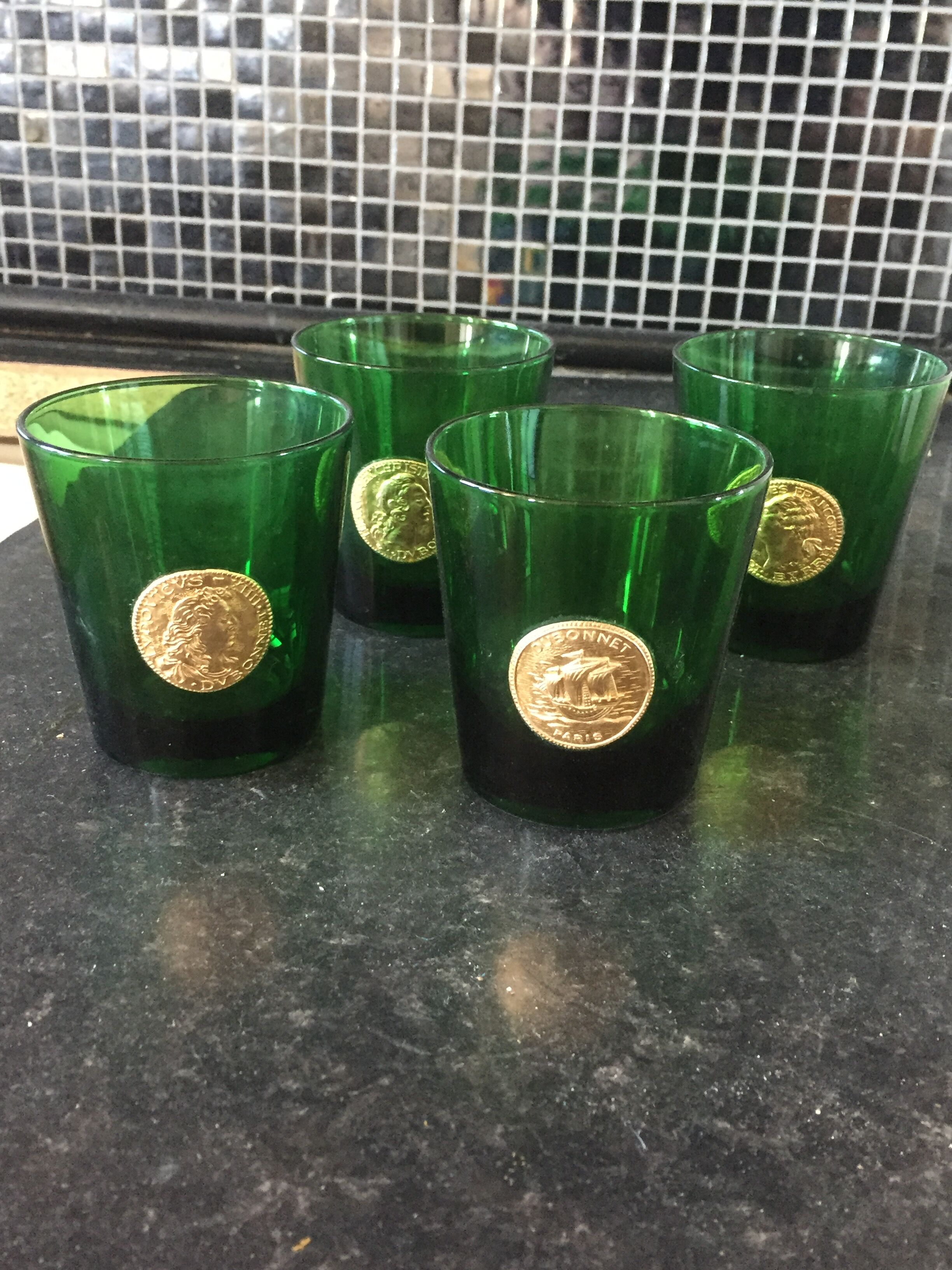 Lot of 4 Dubonnet glasses