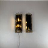 Murano & Brass Wall Lamps by J.T. Kalmar, Austria, 1960s