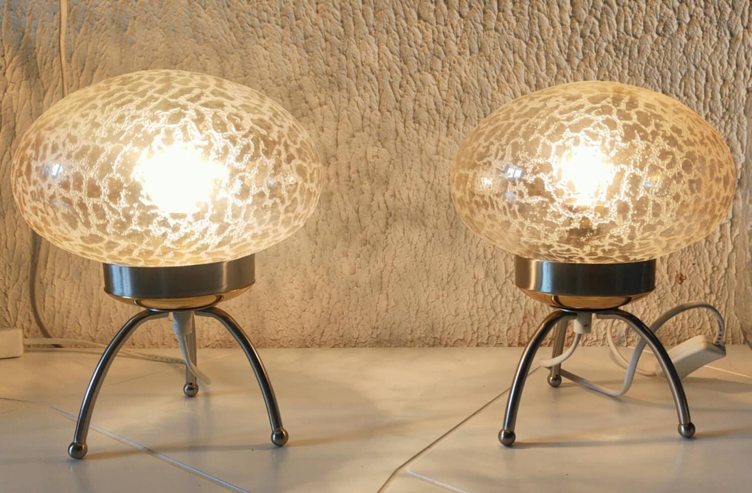 Pair of vintage 1980s Medusa lamps