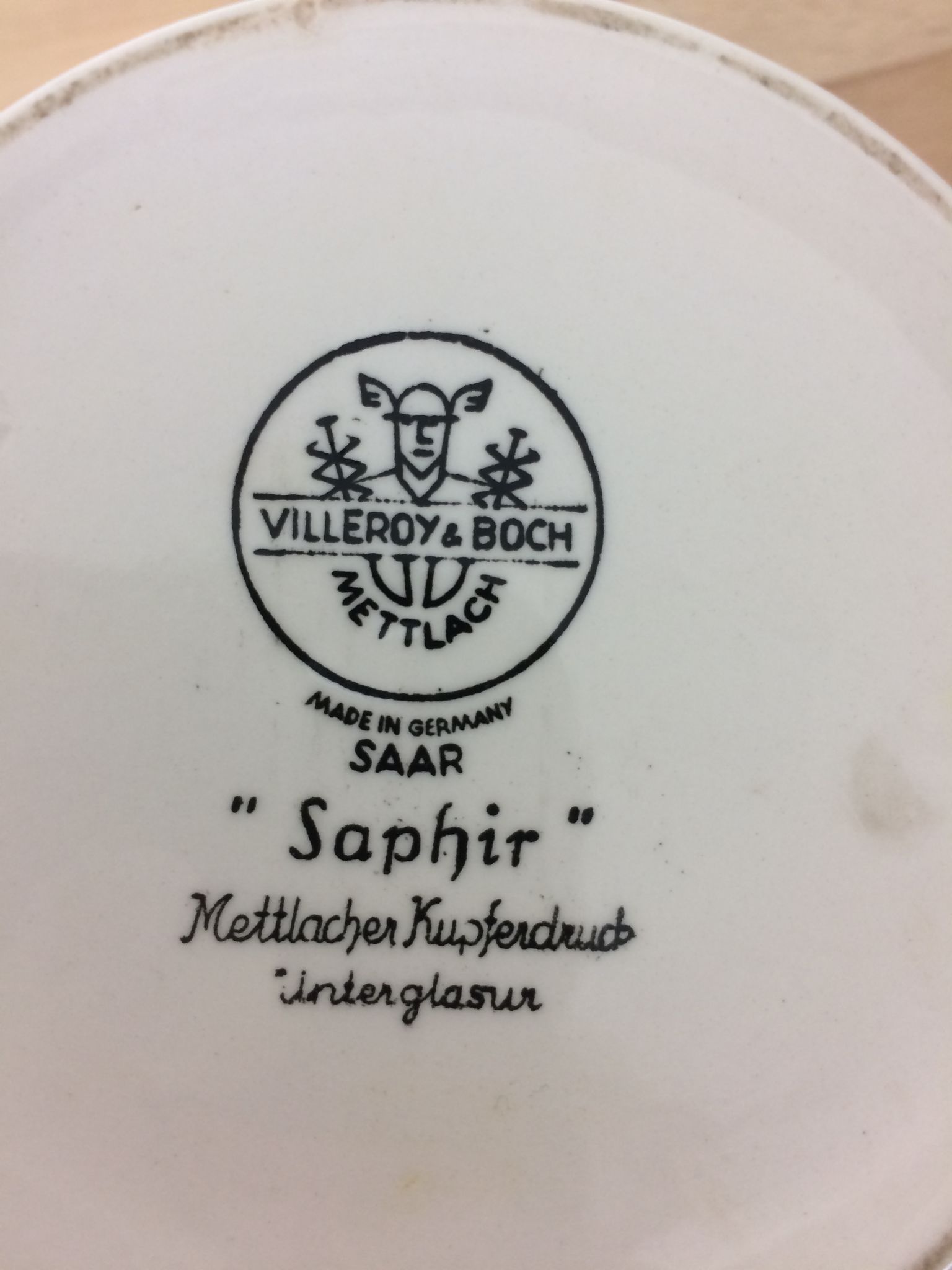 Pot à lait et sucrier modèle Saphir de Villeroy & Boch céramique