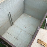 Wooden transport trunk canvas around 1870