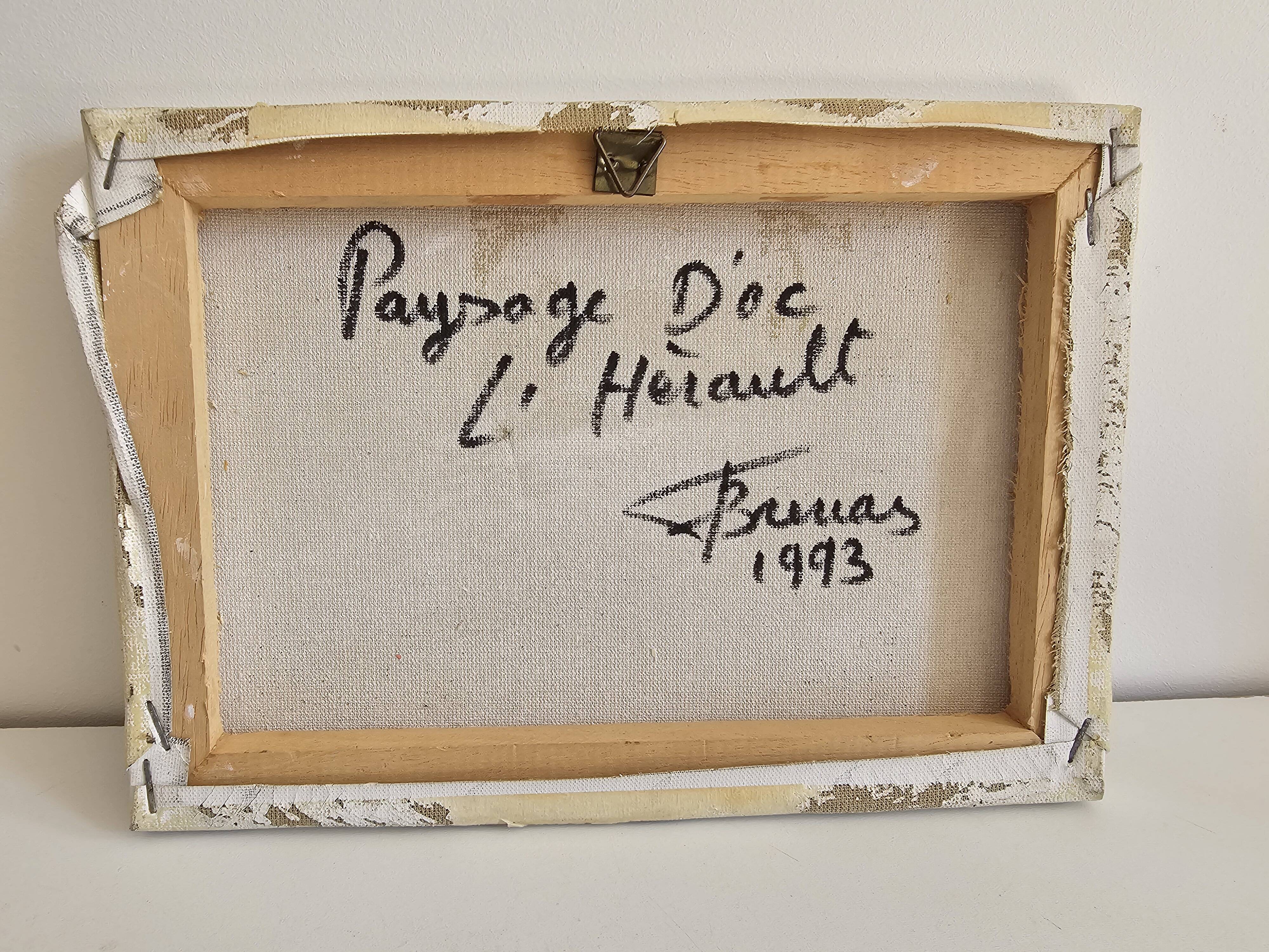 Tableau huile sur toile Paysage d'Oc signé Fernand Brenas