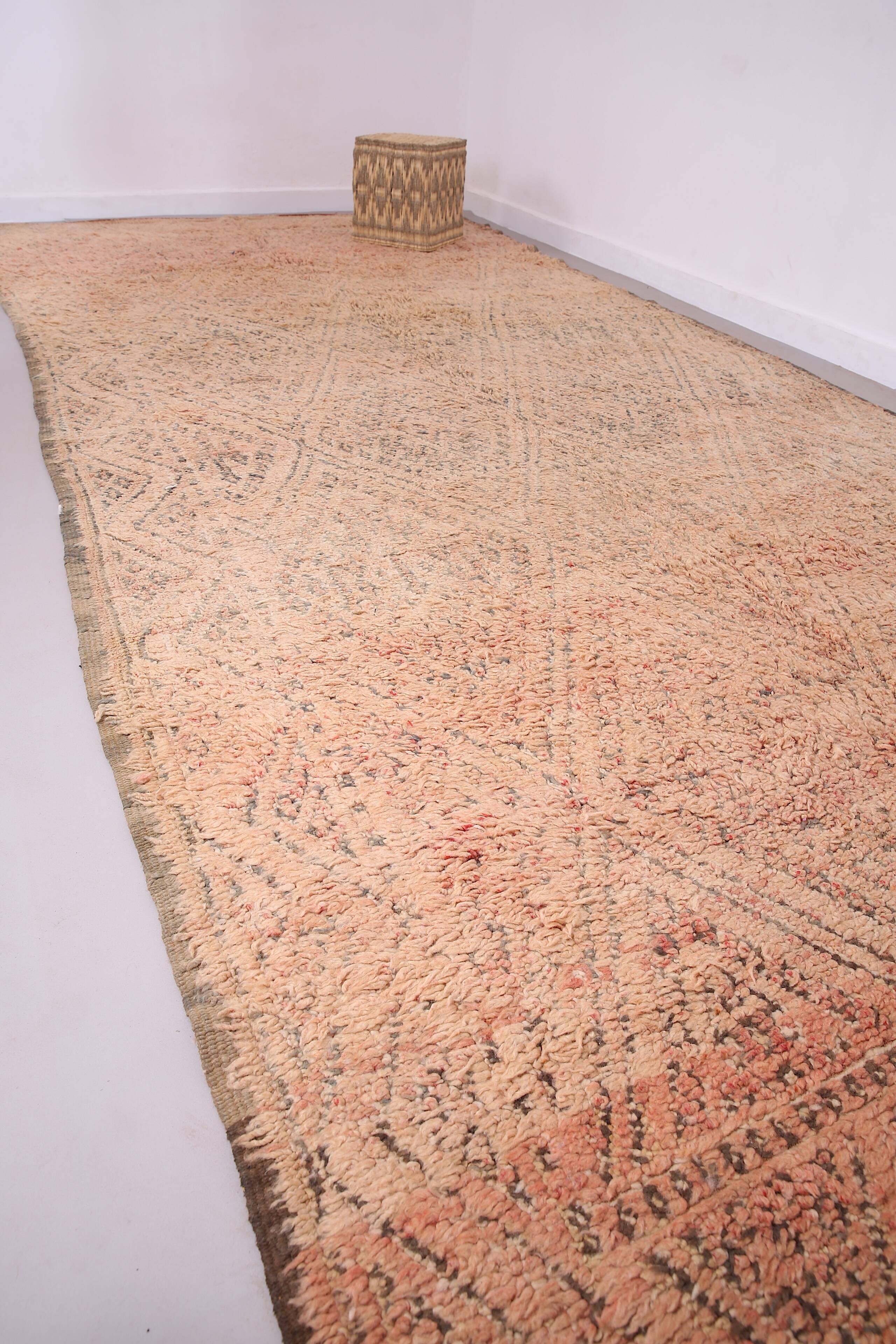 Large Vintage Beni Mguild Rug 221 x 452 cm - Old Moroccan Rug - Berber Rug