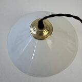 Ancienne suspension conique en opaline vintage