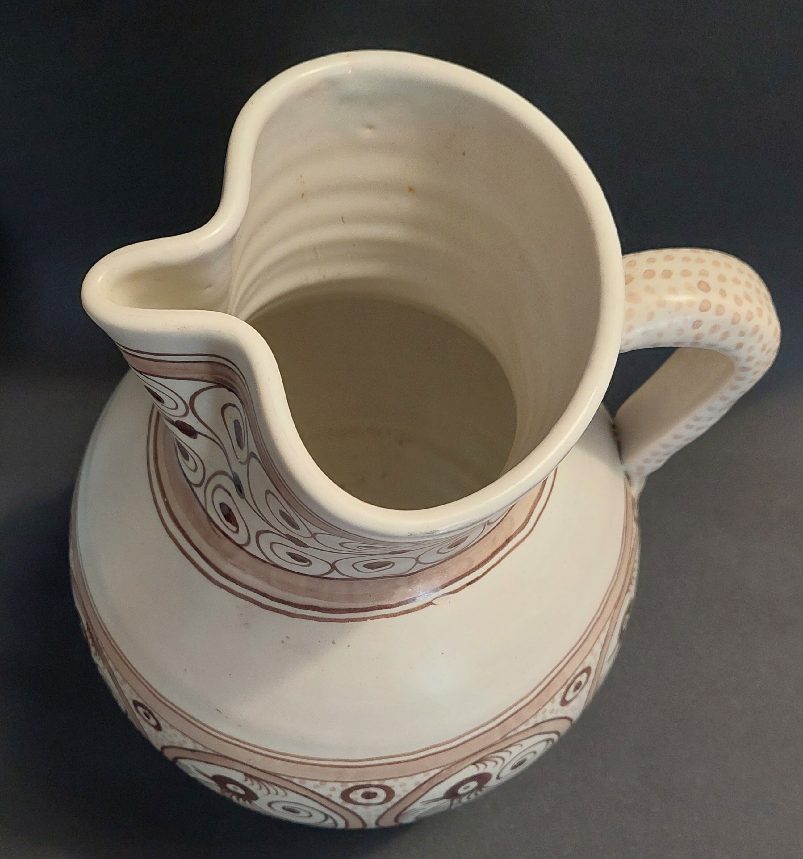 Vintage Talavera ceramic jug vase 20th century