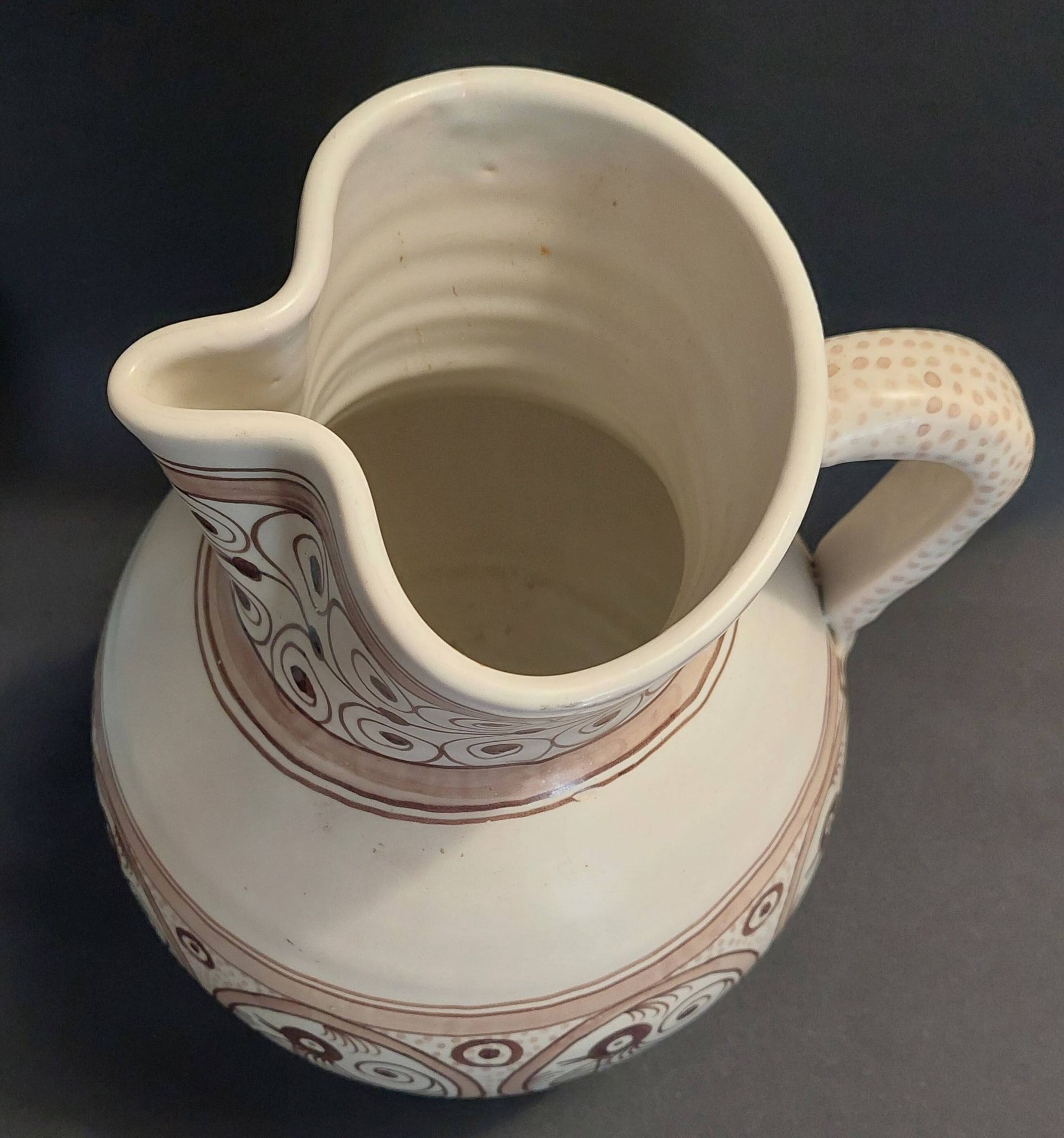 Vintage Talavera ceramic jug vase 20th century