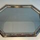 Octagonal Faceted Mirror with Brass Garlands — French Work, Glass