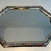Miroir Octogonal à Facettes et Guirlandes de Laiton — Travail Français, Ver
