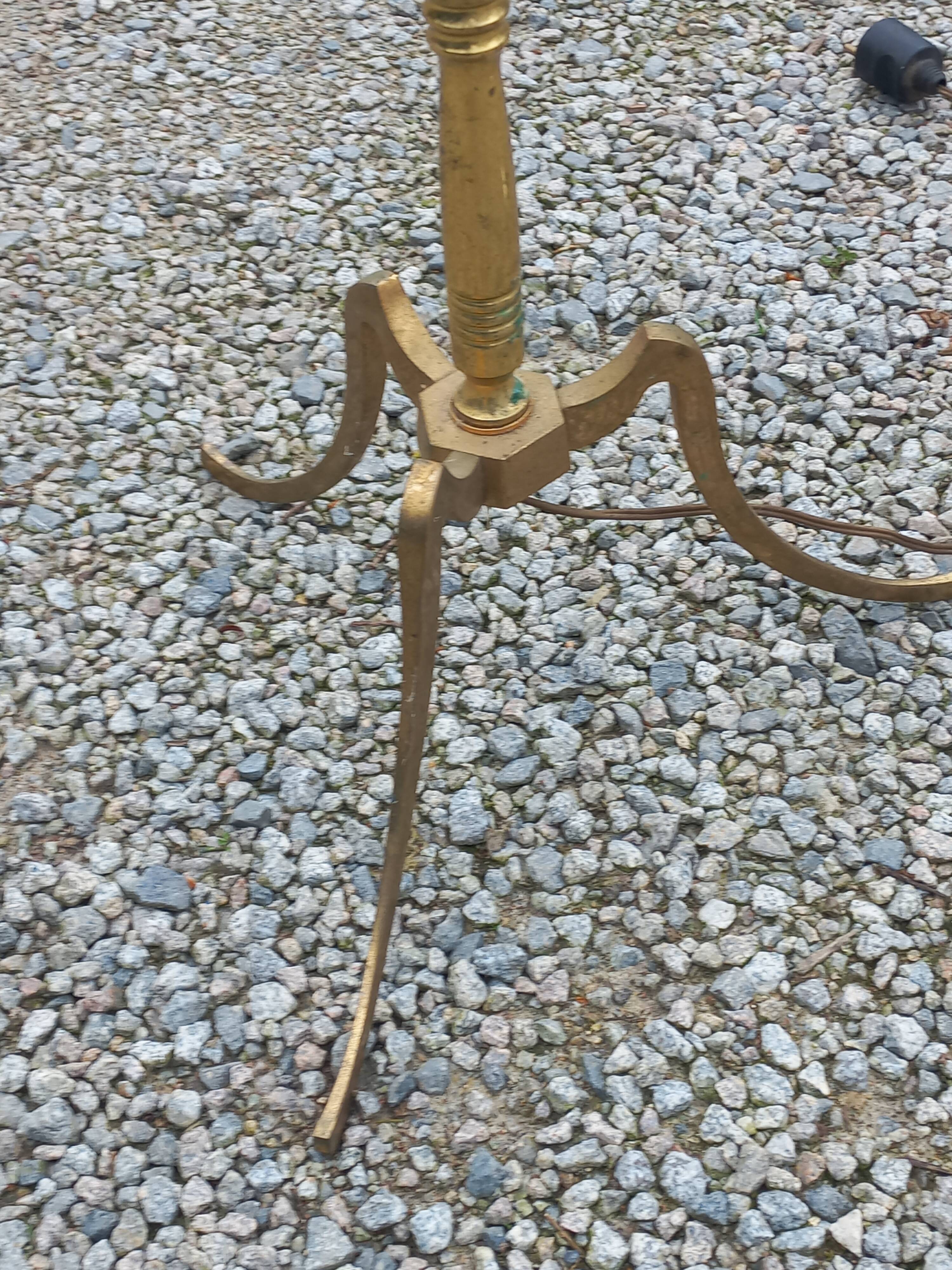 50s floor lamp in gilded brass