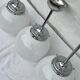 Glass and aluminum globe hanging lamp
