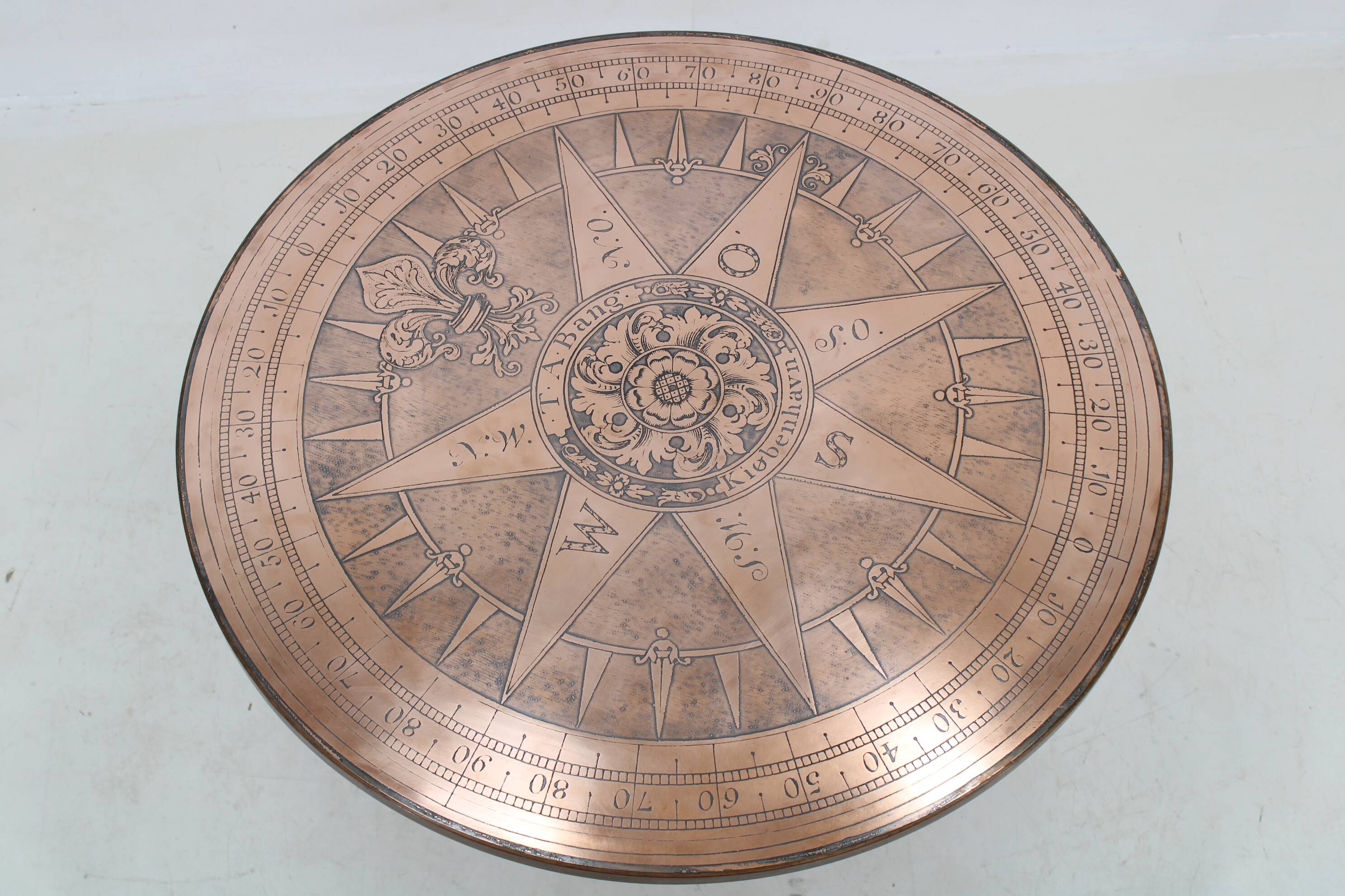 1960s Round Copper Coffee Table, Denmark