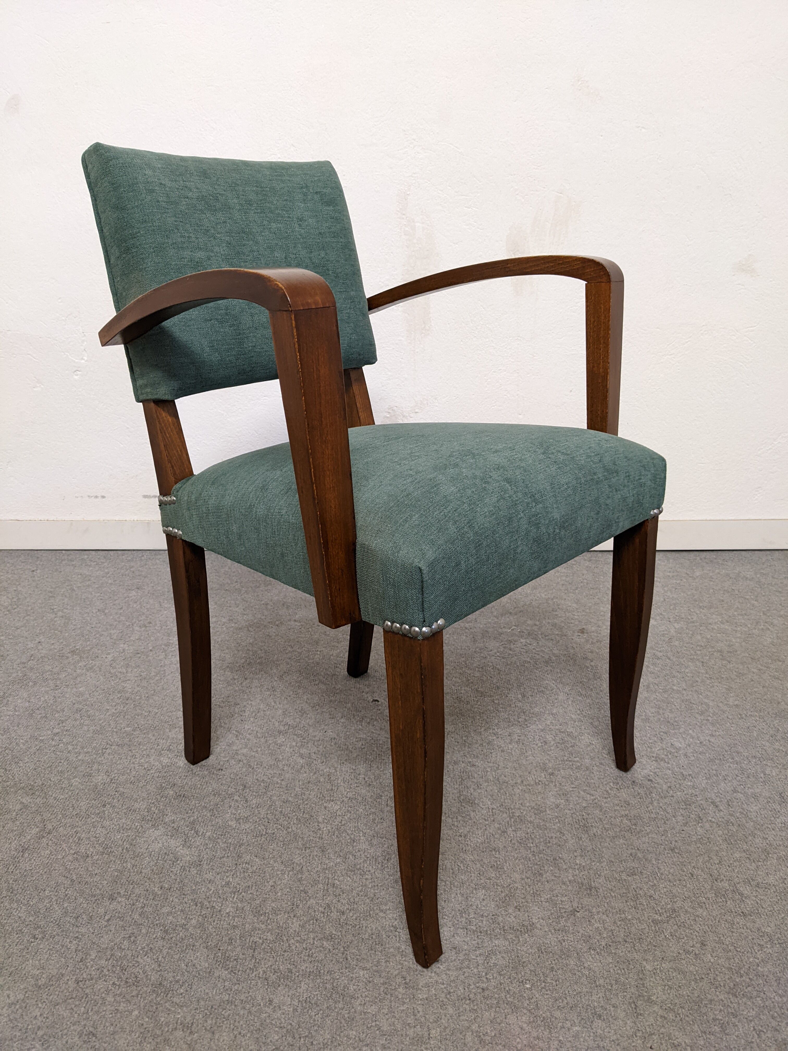Pair of art deco style bridge armchairs