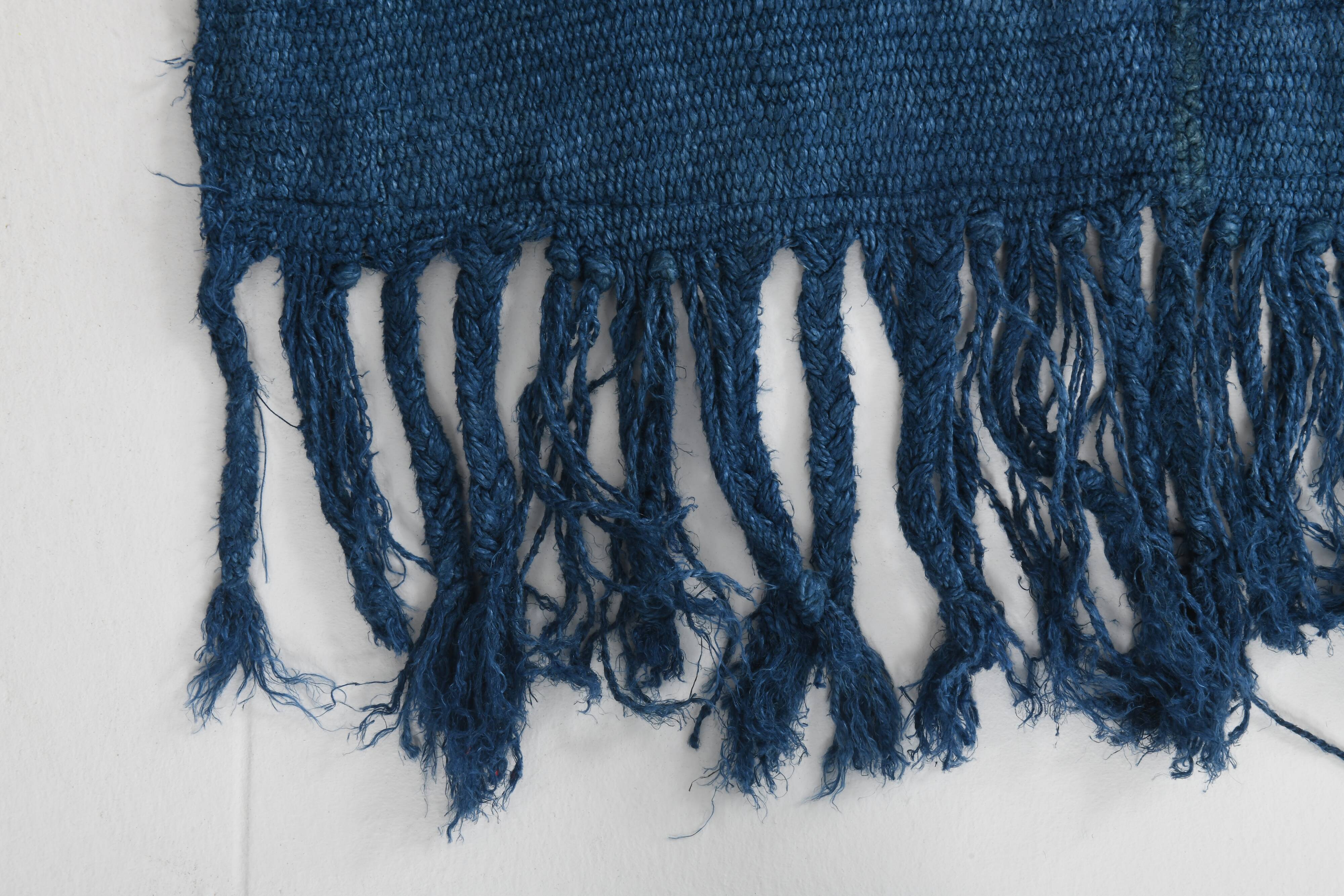 Shades Of Blue Vintage Kilim Rug, 144x207Cm