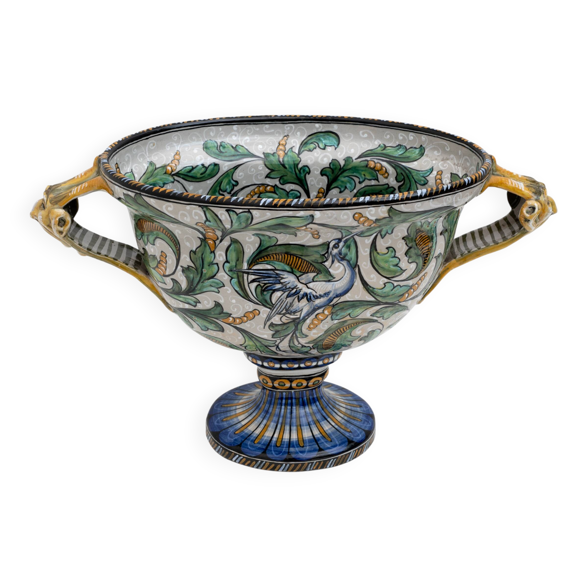 Manufactory "Maiolica Artistica Pesarese "MAP" Two-Handled Vase 1920s Italy