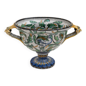 Manufactory "Maiolica Artistica Pesarese "MAP" Two-Handled Vase 1920s Italy