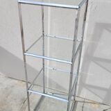 Designer chrome column display shelf - 1970s