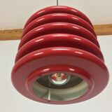 Scandinavian-style space age metal hanging lamp, red