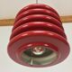 Scandinavian-style space age metal hanging lamp, red