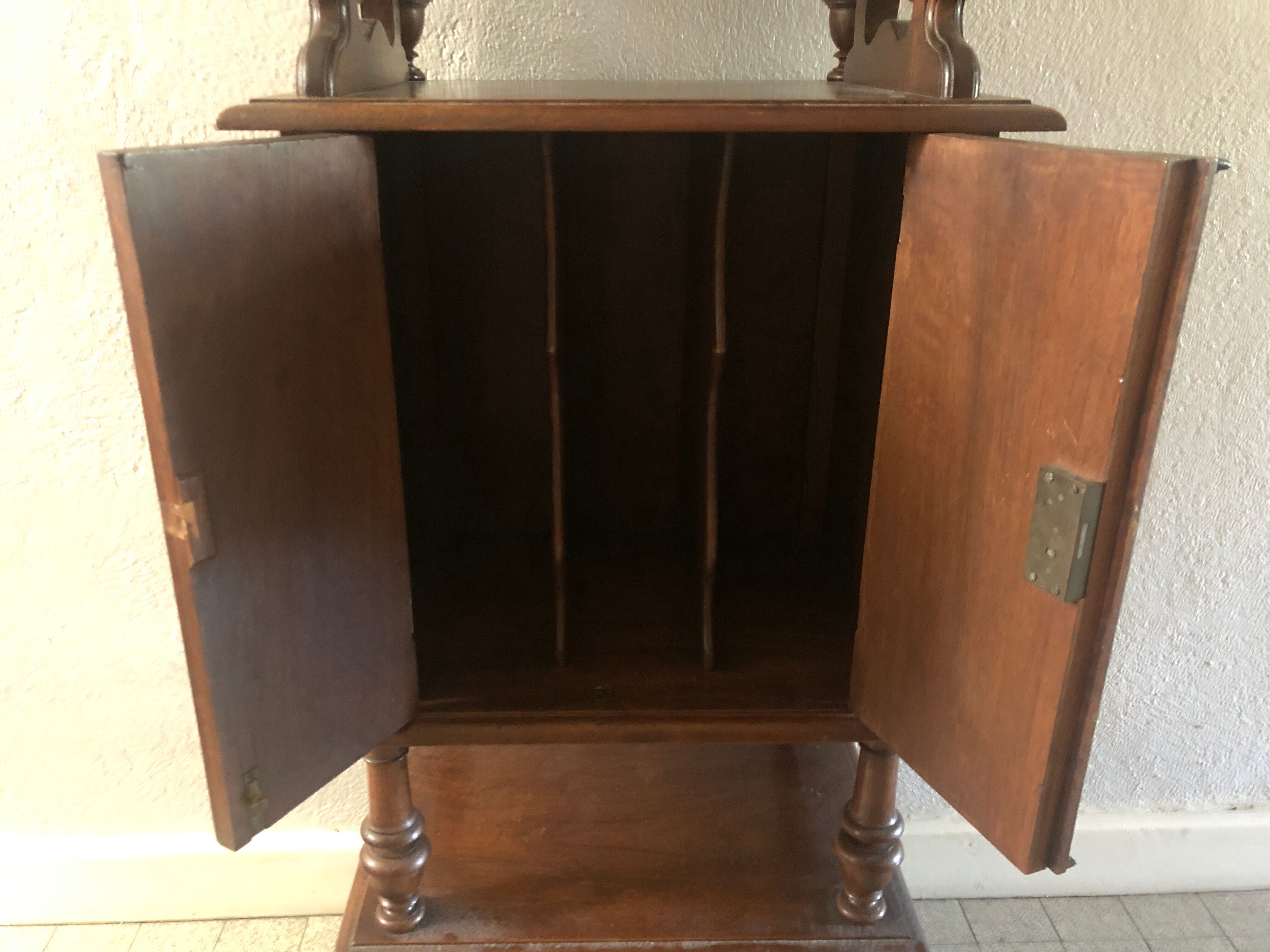 Antique wood music cabinet noble