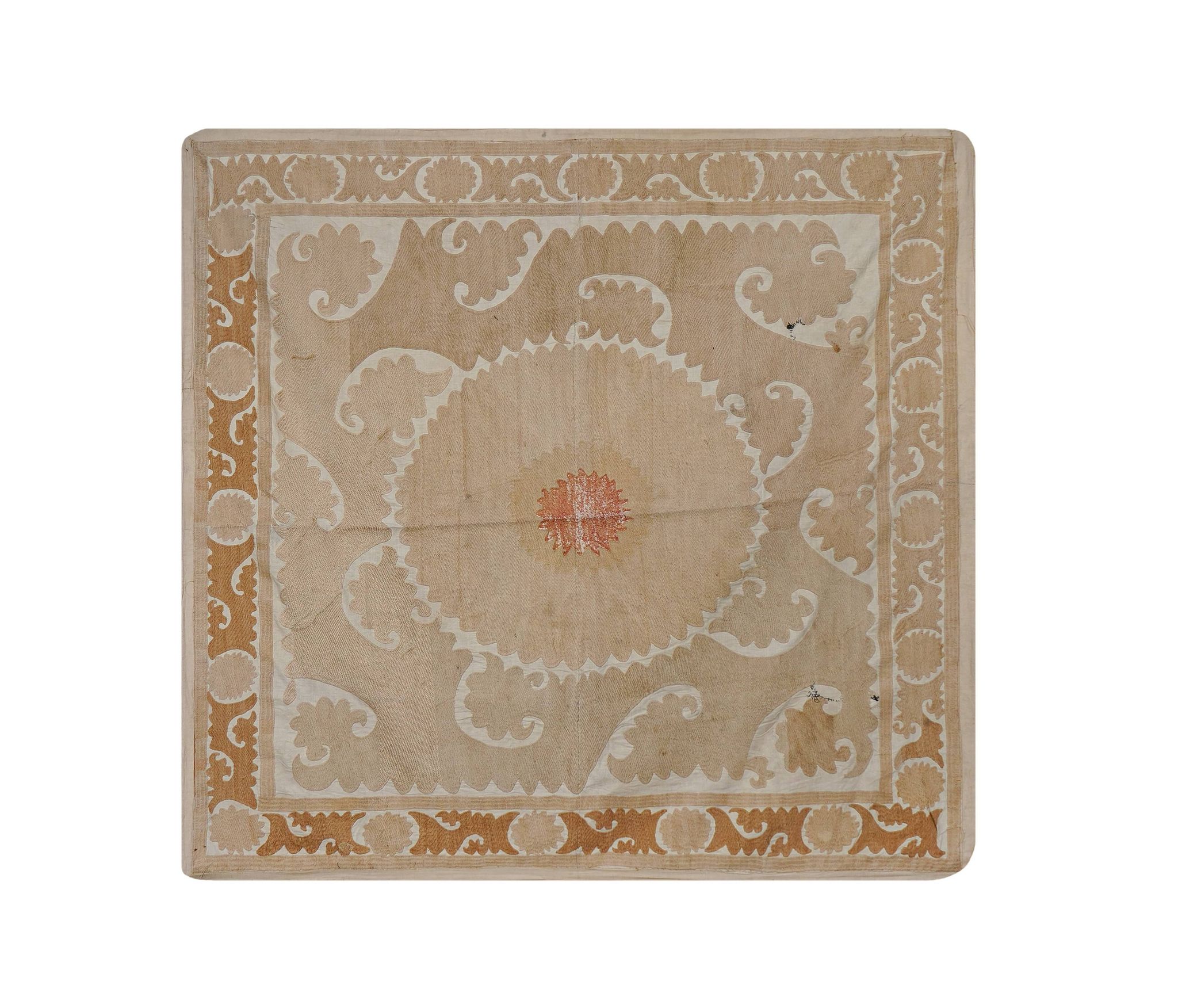 Vintage Turkish hand-knotted rug 141x146 cm