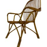 Rattan easy chair by Dirk van Sliedregt Rohe Noordwolde 1960 in the Netherlands