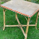 High wicker and rattan table