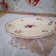 Oval dish, ravine Digoin Sarreguemines model Agreste deep red edar floral decoration