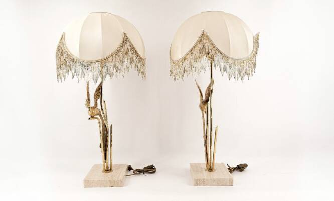 RARE - Lanciotto Galeotti pair of lamps, Italy - sold by Maison Jansen