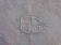 6 rectangular towels, damask cotton, Lilas tint and monogrammed OG, art deco