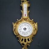 Baromètre en bronze doré, style Louis XV