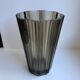 Vase in smoked glass pleated 70s