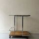 Vintage bar trolley in chrome steel and glass by Howard Miller circa 1970
