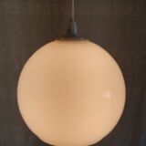 White opaline globe pendant light - mid-20th century