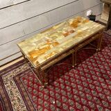 Nesting coffee table in onyx, 70s/80s design