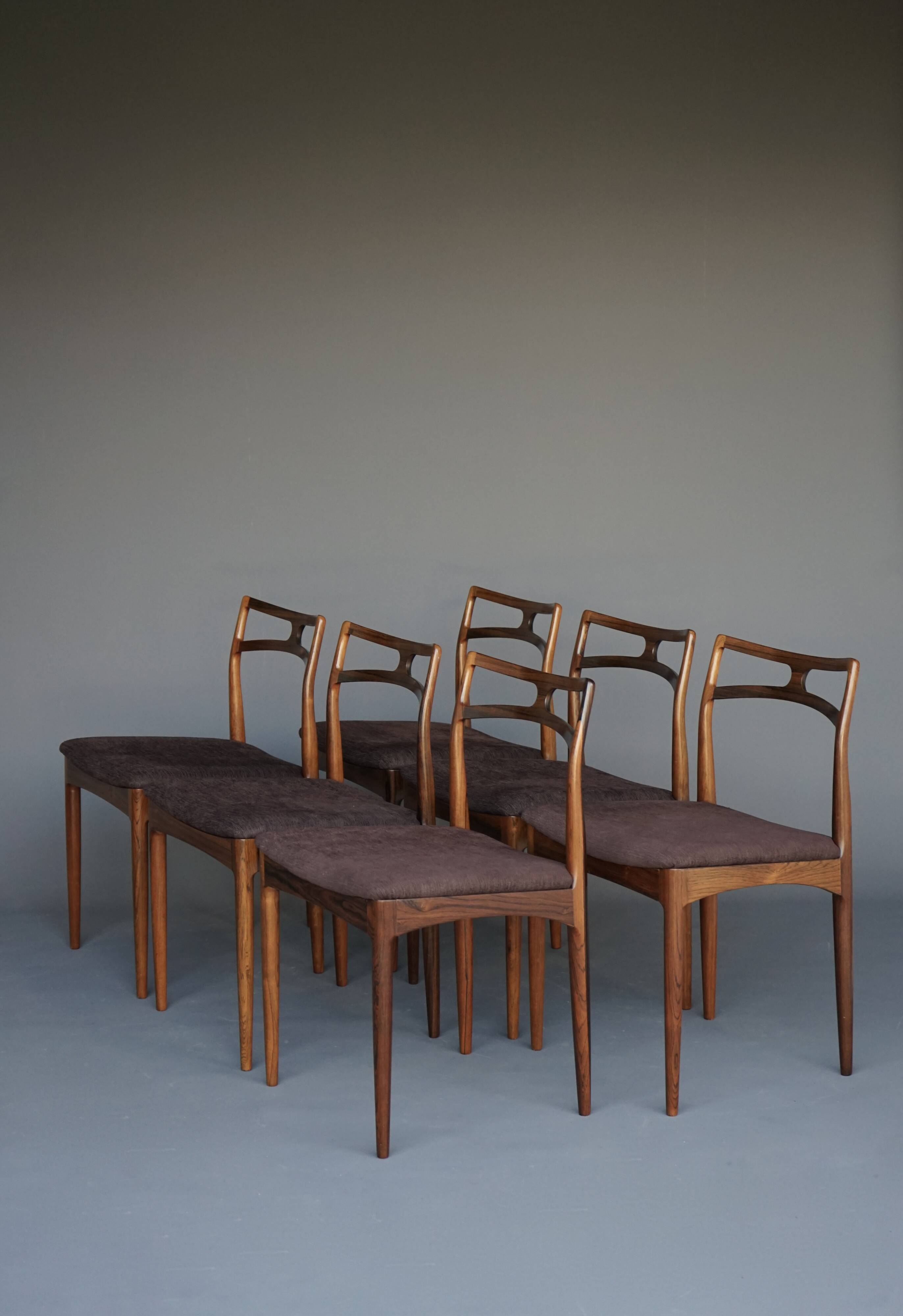 Dining chairs model 94 by Johannes Andersen for Christian Linneberg, Denmark. Set of 6.