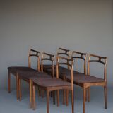 Dining chairs model 94 by Johannes Andersen for Christian Linneberg, Denmark. Set of 6.