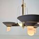 Vintage French Brass Acrylic Chandelier, 1970s