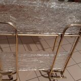 Vintage ice sculpted lucite serving table - foldable trolley bar